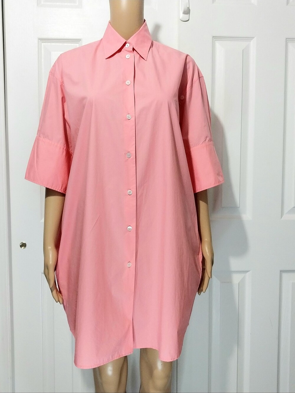 MM6 Maison Margiela Boxy Button-Front Shirt Dress, Size 40